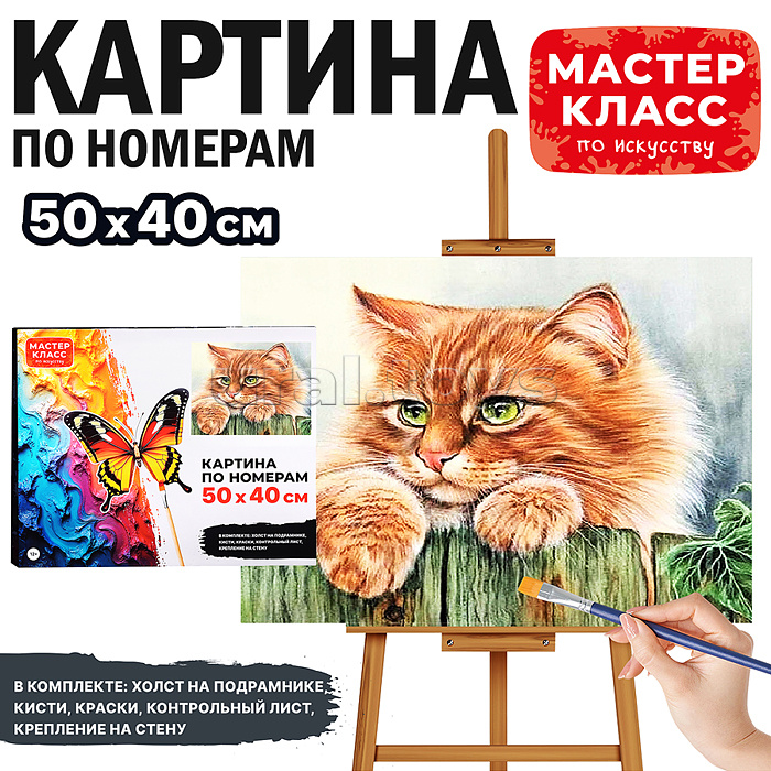 Набор для рисования "Картина по номерам 40*50 см. Рыжий кот"