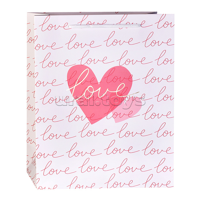 Пакет подарочный "От сердца" 32*26*12см.