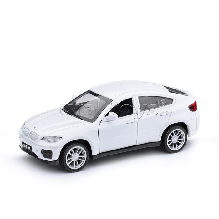 Машина металл. 1:43 BMW X6, откр.двери, белый, 12см