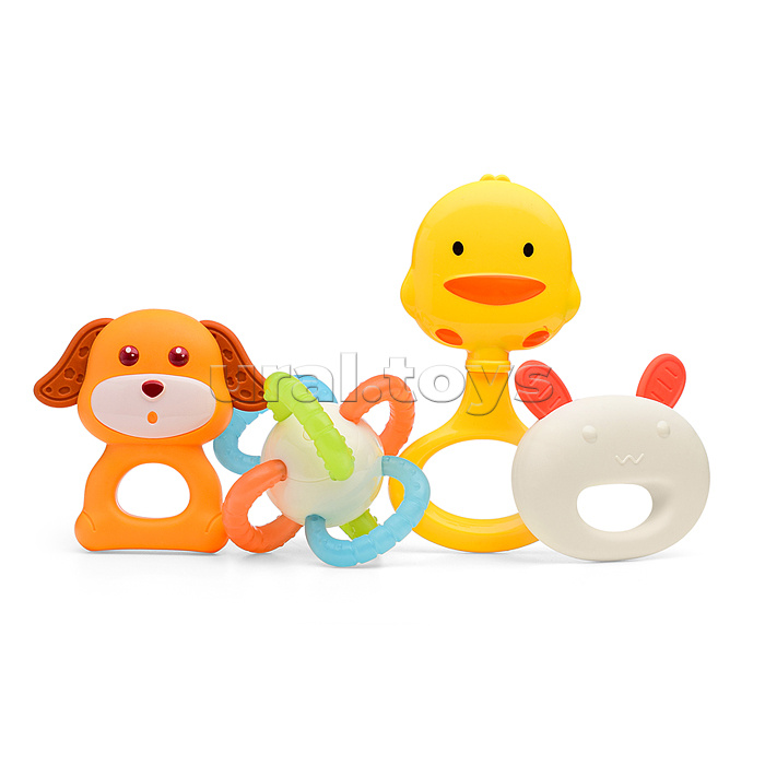 Набор погремушек "Добрые зверята" в пакете Набор погремушек "Добрые зверята" в пакете