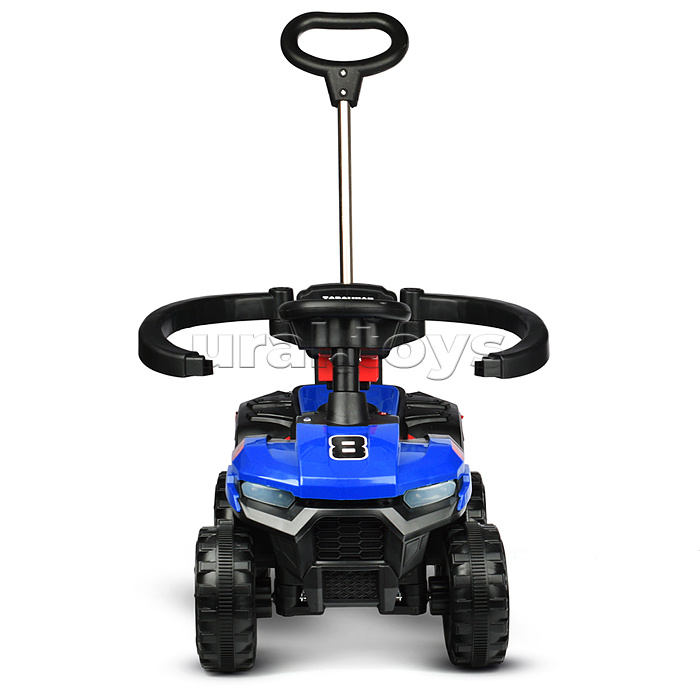 Квадроцикл "Муви" с родительской ручкой, на аккумуляторе 6,5V. синий