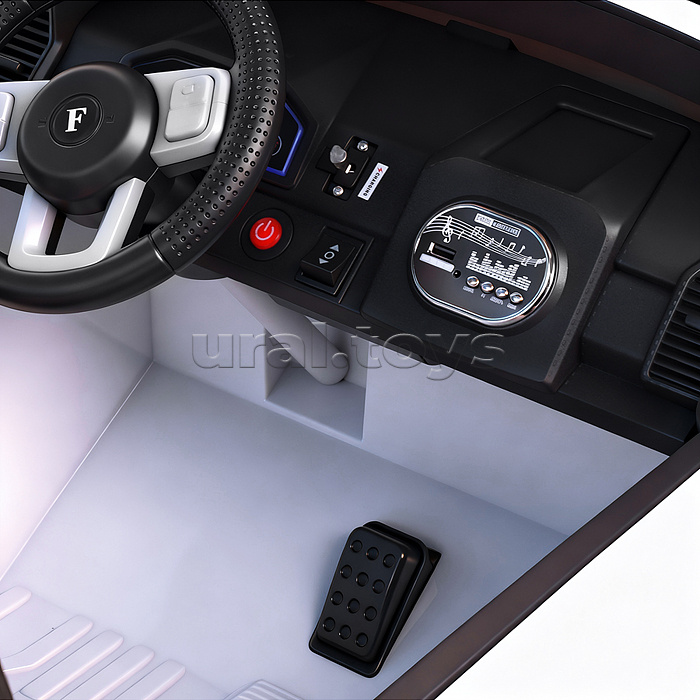 Электромобиль "Мощность скорости" на аккумуляторе, с р/у управлением, в коробке (белый)