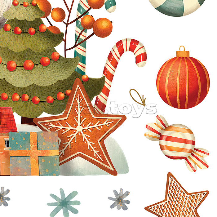 Декоративные наклейки. Рождественская история (30х45 см 2 листа)