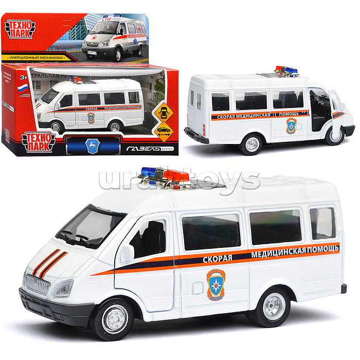 Машина металл ГАЗ -3221 "Газель" 12,2 см, Скоорая, (дв, инер,) в коробке Машина металл ГАЗ -3221 "Газель" 12,2 см, Скоорая, (дв, инер,) в коробке