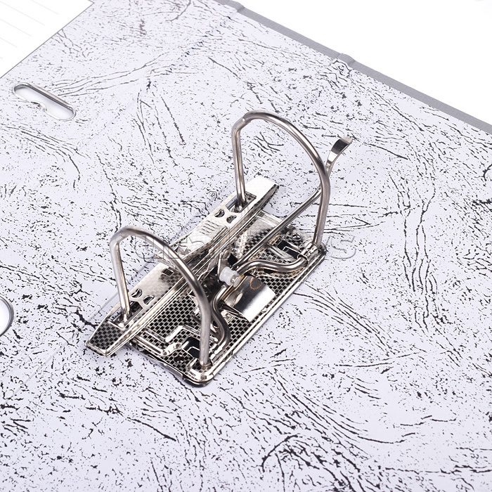 Папка с арочным механизмом A4 75 мм PP разобранная, металлическая окантовка, запечатка форзаца, наварной карман с этикеткой, серая