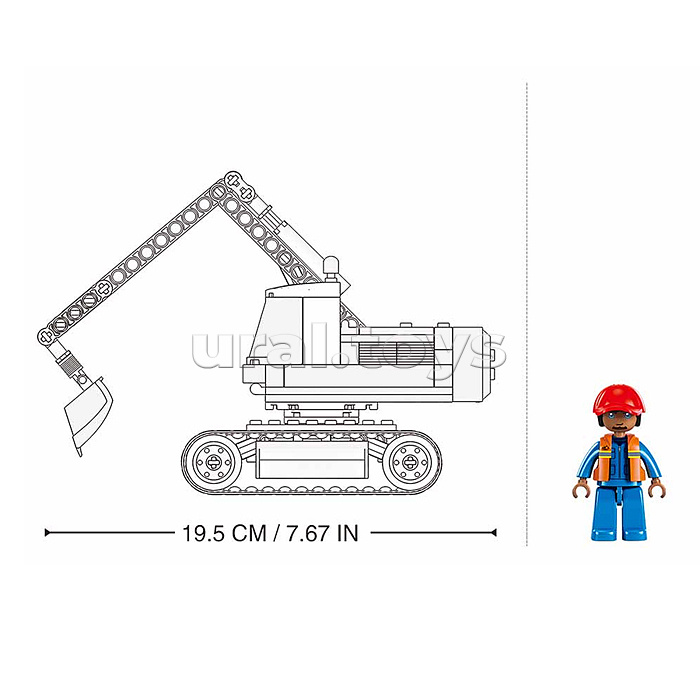 Конструктор "Экскаватор" (152 дет.) в коробке