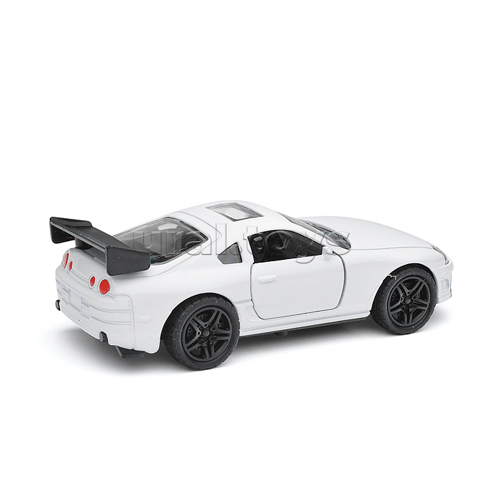 Белая инерционная машинка Олдскул со спойлером, die-cast, 1:32, открывающиеся двери Белая инерционная машинка Олдскул со спойлером, die-cast, 1:32, открывающиеся двери