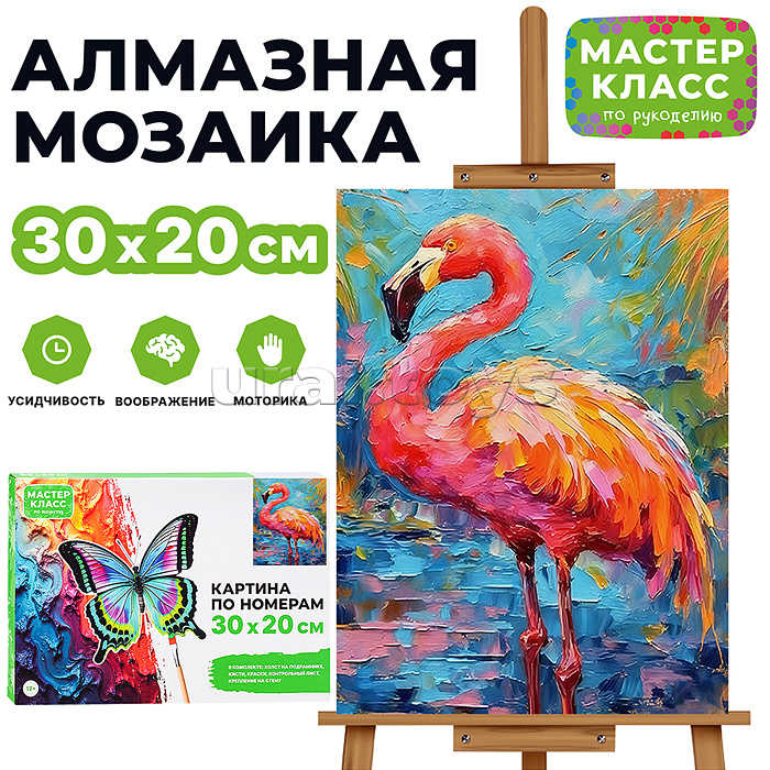 Картина по номерам "Розовый фламинго" 30х20 см.