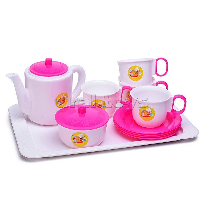 Посуда для кукол "Набор чайный" (14 предметов на подносе)