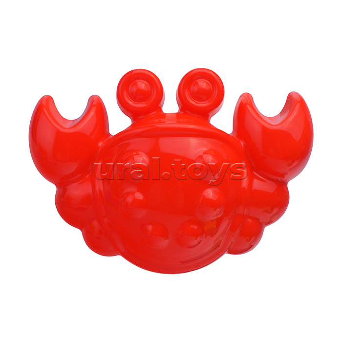 Набор №307: ведро-цветок среднее №3, ситечко-цветок среднее №3, лопатка №5, грабельки №5, формочки (краб №2 + морской конёк + ракушка №2 + черепаха)