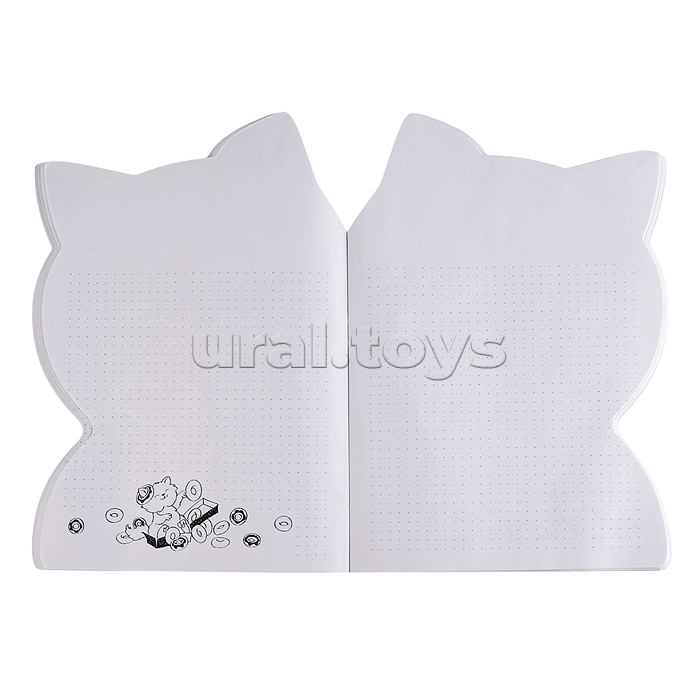 Тетрадь 40л "Мечтающий кот" фигурная вырубка, мягкий переплёт (2 скобы).