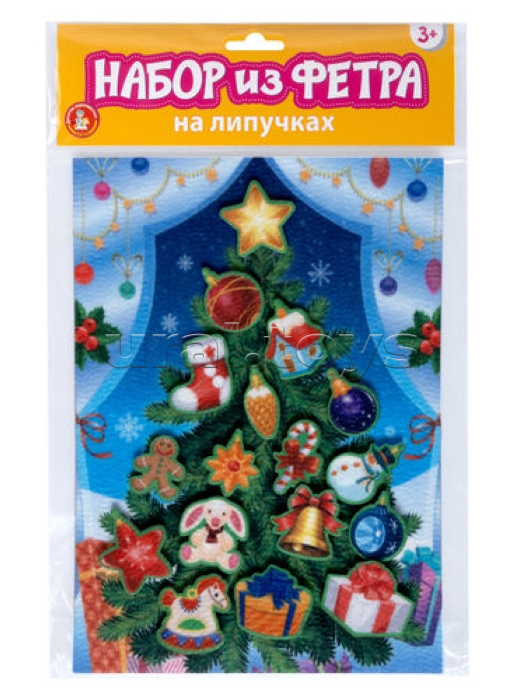 Набор из фетра на липучках "Новогодняя ёлочка" европодвес Набор из фетра на липучках "Новогодняя ёлочка" европодвес