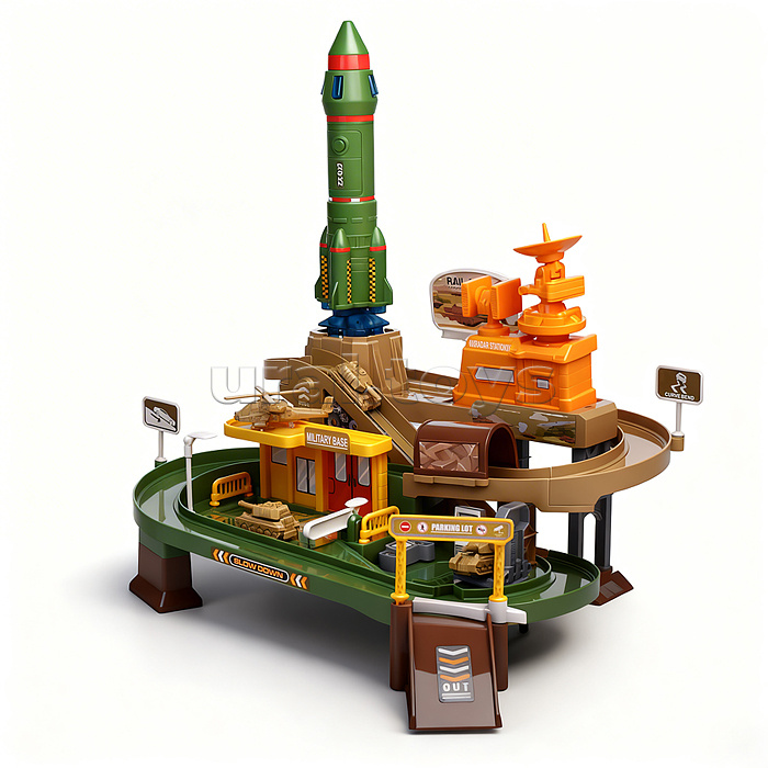 Парковка "Игровой паркинг" (свет, звук, 3 металл машины, самолет) в коробке