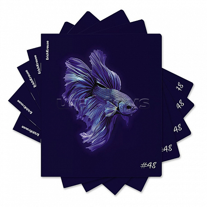 Тетрадь 48л. клетка "Indigo" ламинация soft-touch+выборочный УФ-лак