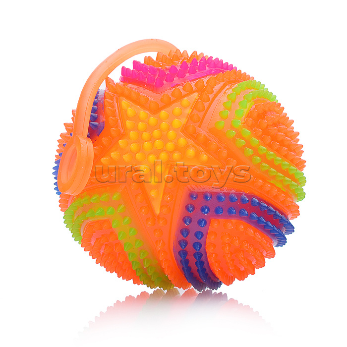 Мяч-ежик "Сверкающий колючий шар" со светом, (8,5см) в коробке