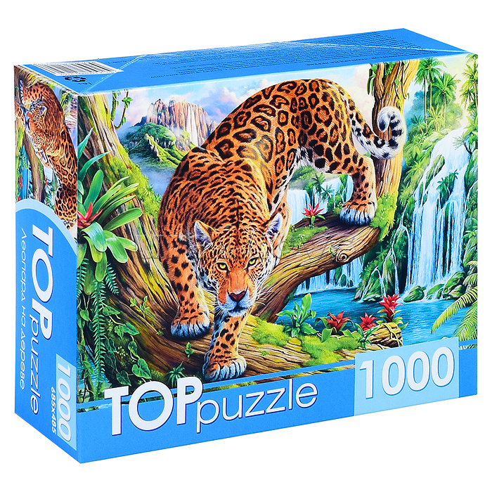 Пазлы 1000 TOPpuzzle "Леопрад на дереве"