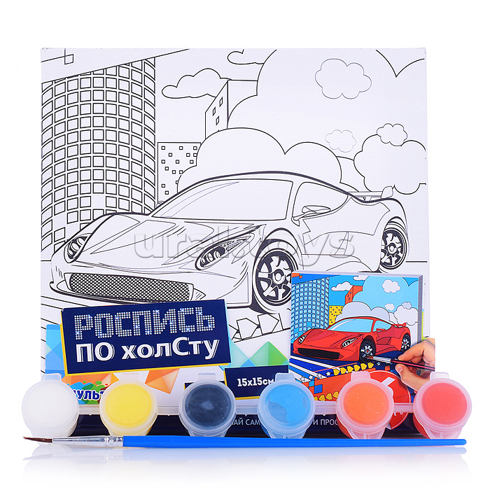 Холст по контуру 15*15 см "Спорткар"