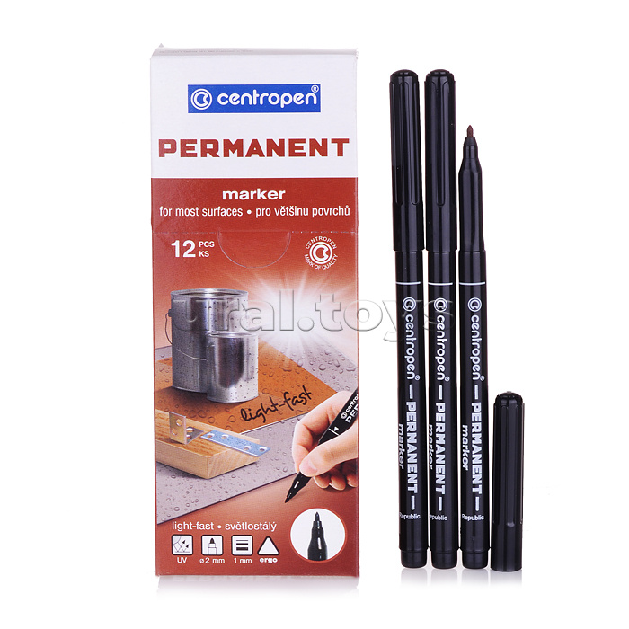 Маркер перманентный  черный круглый наконечник, ширина линии 1 мм