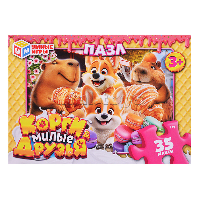 Макси-пазлы 35 "Корги и милые друзья"