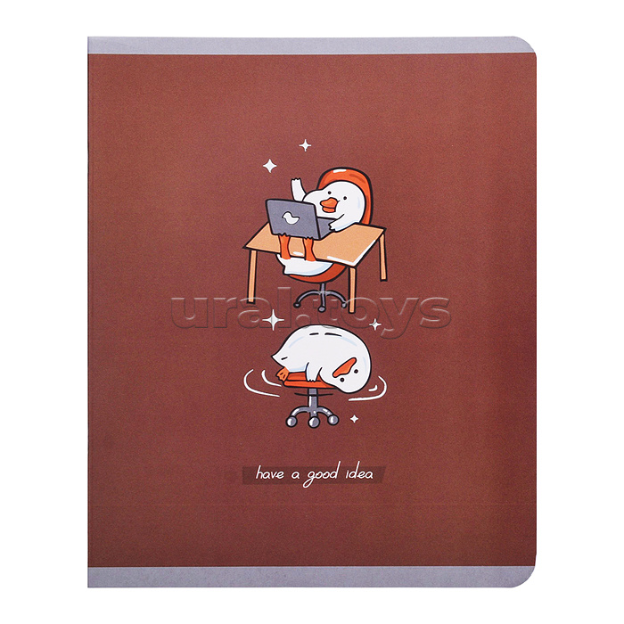 Тетрадь 48л. клетка "Happy Duck" А5 скрепка