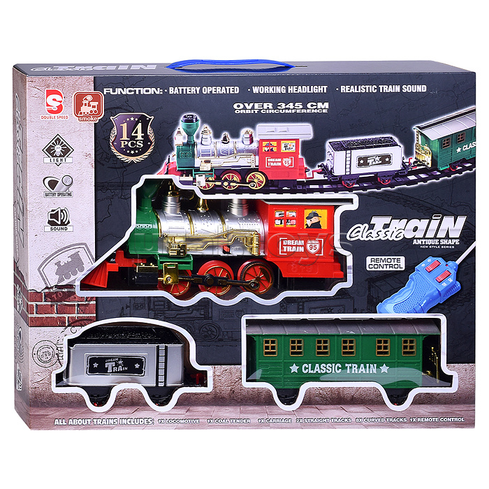 Железная дорога "Весёлый поезд" р/у, 27 MHz, в коробке