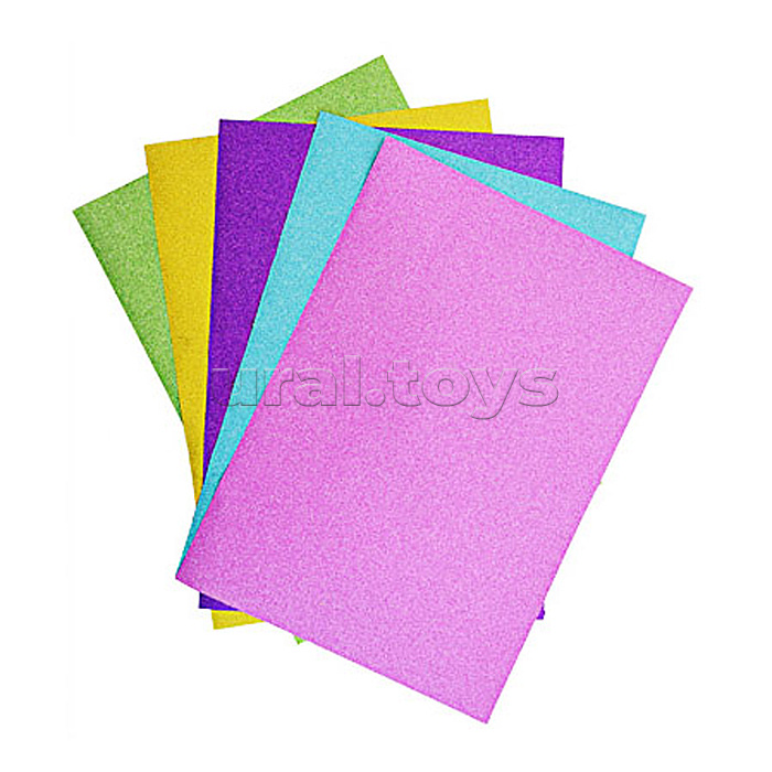 Фольга цветная самоклеющаяся  А4 5л.,5цв. в ПЭТ