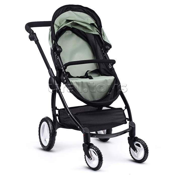 Коляска для кукол металлическая, цвет черно-зеленый, в пакете