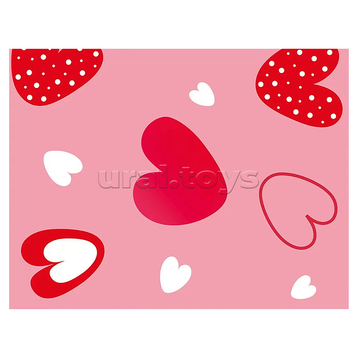 Конверт художественный малый "Сердца на розовом"