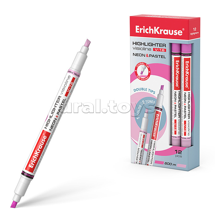 Двухсторонний текстмаркер Visioline V-16 Neon+Pastel, цвет чернил розовый Двухсторонний текстмаркер Visioline V-16 Neon+Pastel, цвет чернил розовый