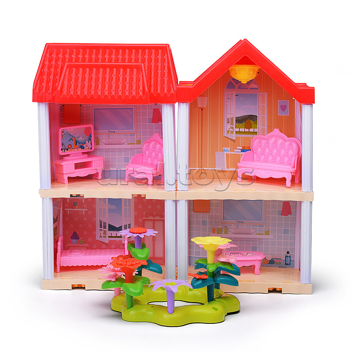 Дом для куклы "Вилла" с мебелью, в коробке