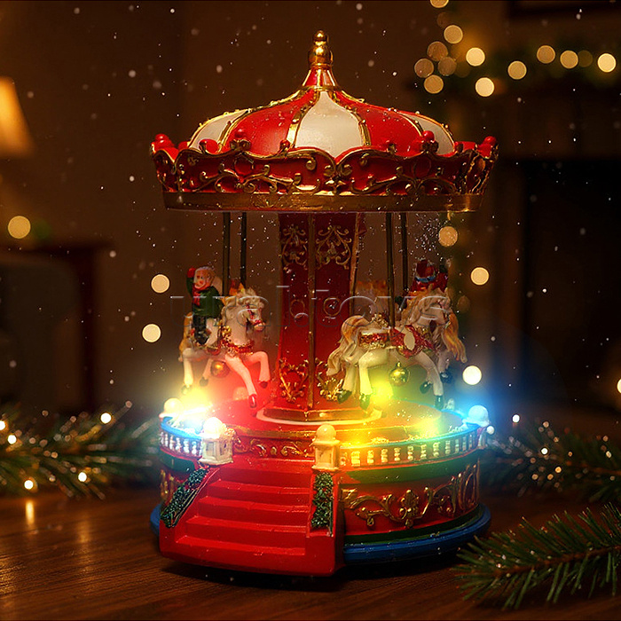 Новогодняя декоративная композиция "Карусель" 15x16.5x22см