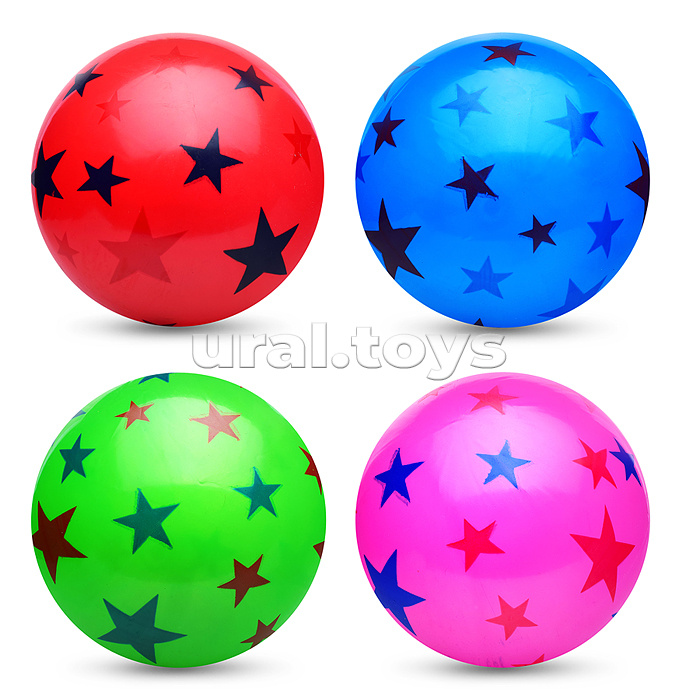 Мяч надувной PVC "Звезды" 22,5 см., 60 гр. (цвет микс)