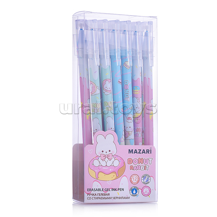 Ручка гелевая со стираемыми чернилами "Зайка" синяя, игольчатый пиш. узел 0.38мм,