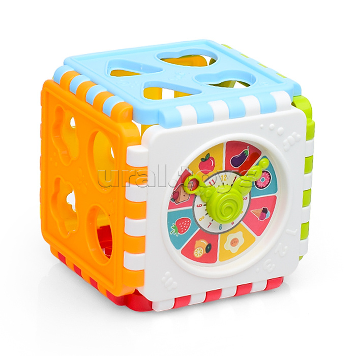 Куб развивающий "Сортер-часики" в пакете