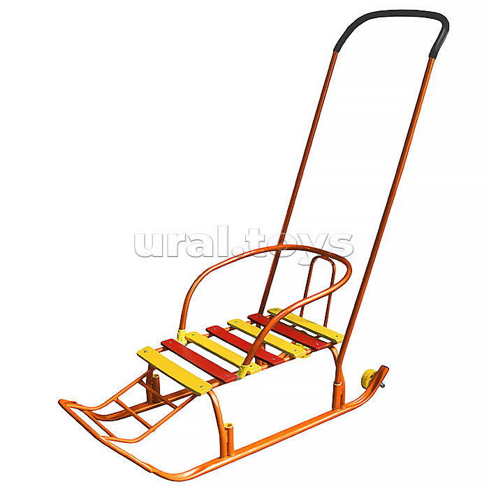 Санки Мишутка-1 (с колесом) оранжевый царапины сколы лкп не родной толкатель