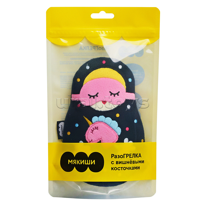 Игрушка с вишнёвыми косточками "Матрёшка в маске с единорогом"