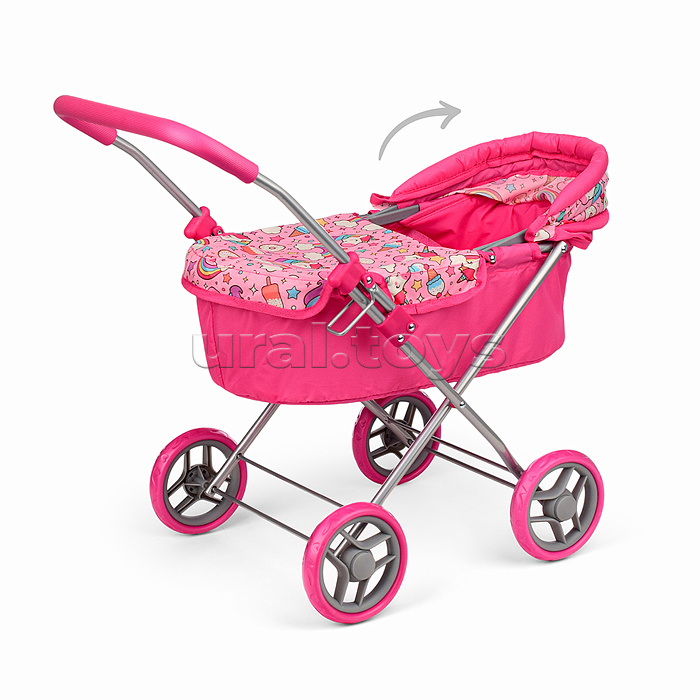 Коляска-люлька для кукол, металлическая, цвет Единороги