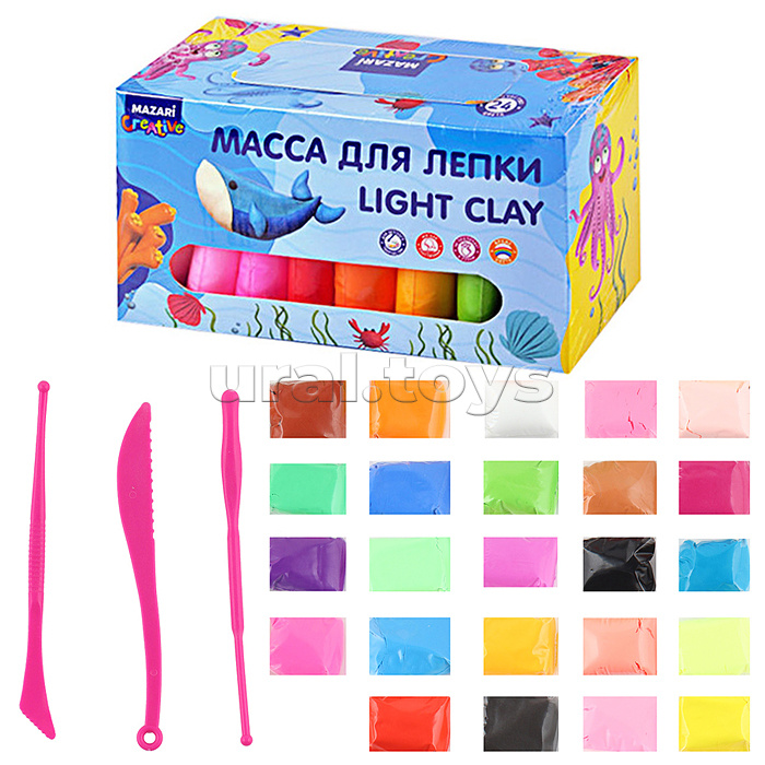 Mасса для лепки, 24цв, стек 3шт. Mасса для лепки, 24цв, стек 3шт.