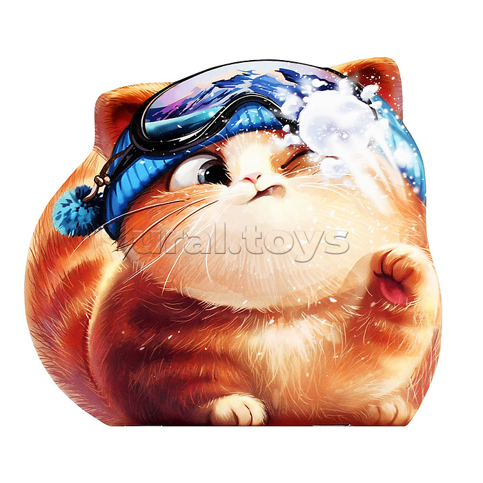 Блокнот 32л арт. 72651/ 10 КОТЁНОК И СНЕЖОК /130х120 мм, фигурная вырубка, мягкий переплёт (2 скобы). вн.блок - белый офсет, дизайнерский блок . Обложка - мелованный картон 190 г/м², матовая ламинация