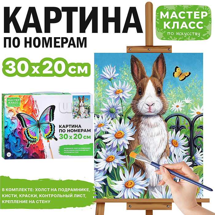 Набор для рисования "Картина по номерам 30х20 см. Кролик в ромашковом поле"