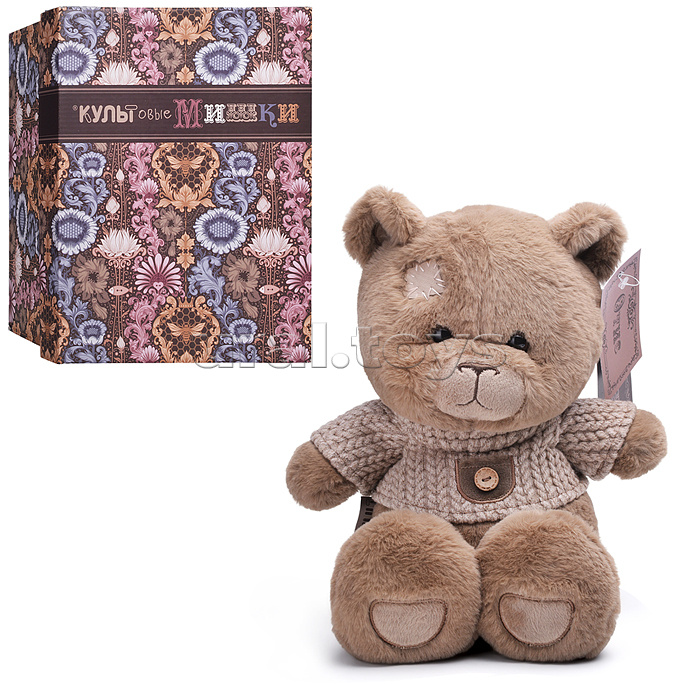 Медведь Отис в свитере, 25см, бурый