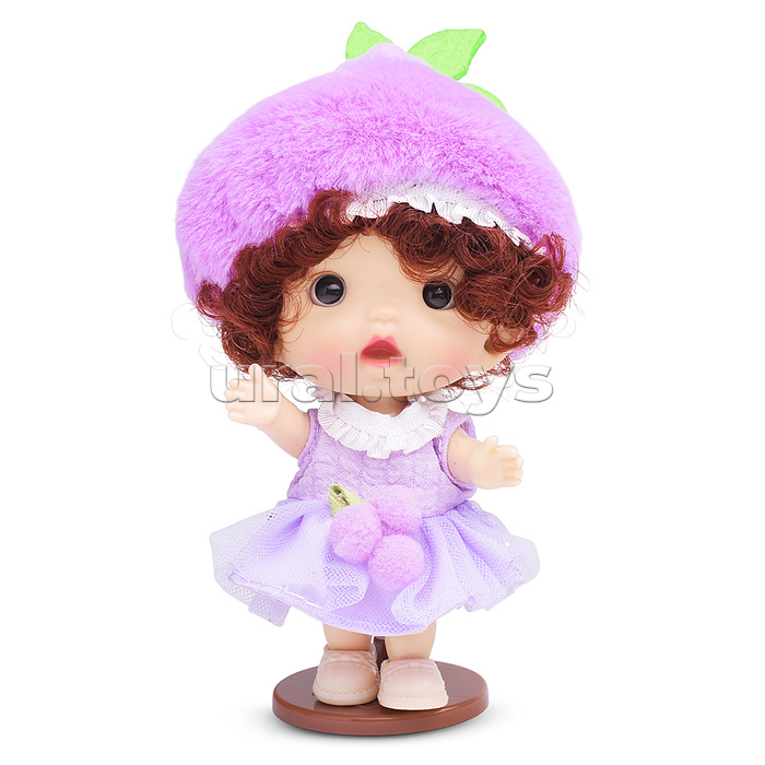 Виниловая кукла Baby Cute Flower с подставкой, 10 см "Лаванда"