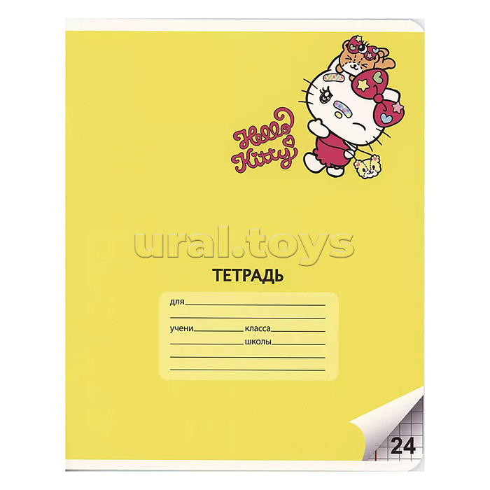Тетрадь 24 л. клетка "Hello Kitty" формат А5, на скрепке, с полями Тетрадь 24 л. клетка "Hello Kitty" формат А5, на скрепке, с полями