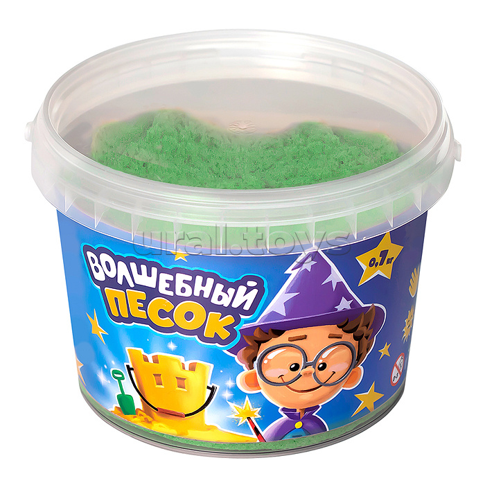 Кинетический песок "Волшебный песок" 2400 гр., ведерко, зеленый