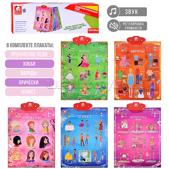 Эл. звуковой плакат, в ассортименте,  коробке