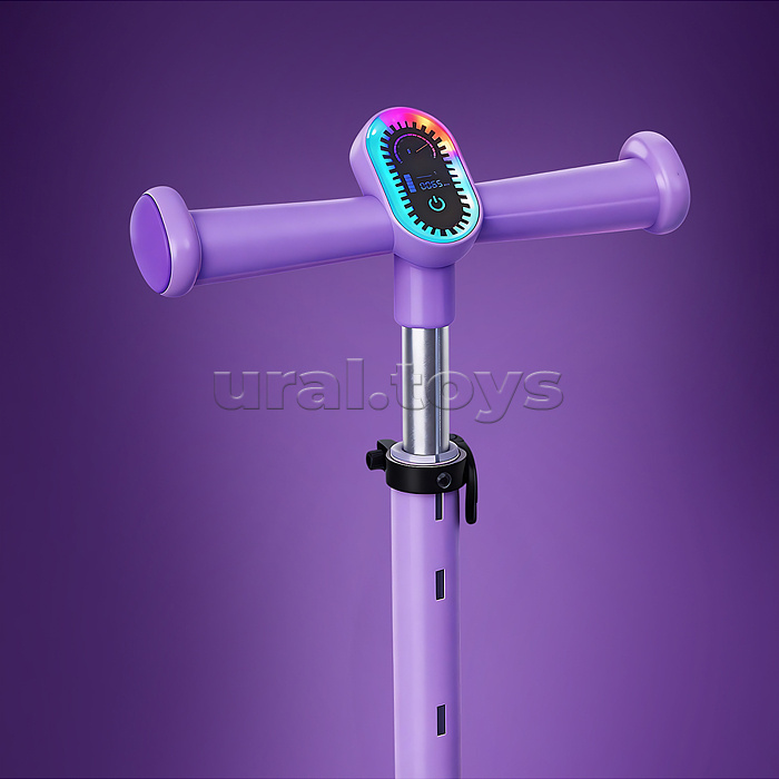 Самокат 3-х колесный ROCKET,колеса PU со светом, цвет фиолетовый