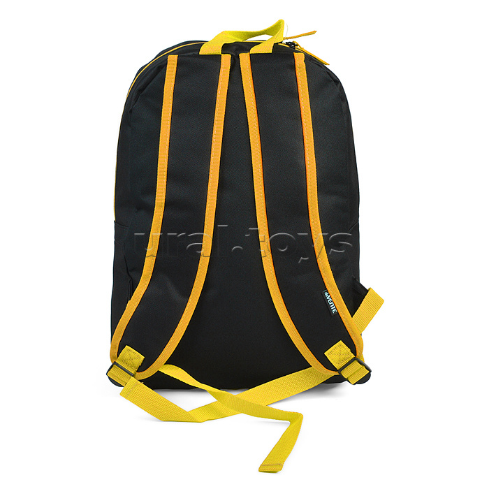 Рюкзак "Black" подростковый 40x29x17 см (14 л) 250 г, 1 отделение на молнии, 1 передний карман, черный с желтым