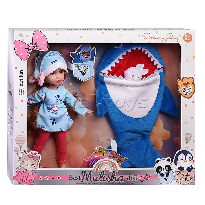 Кукла "Николь" в костюме акулы, в коробке