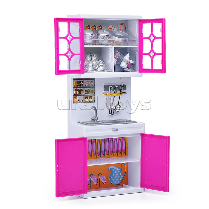 Набор мебели для кукол "Мини кухня" розовая, в коробке