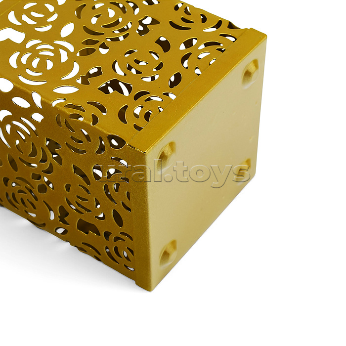 Подставка для пишущих принадлежностей "My Gold" 8x8x9,8 см, квадратный, ажурный сетчатая металлическая, золотистая